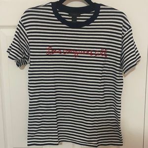 Navy stripe J. Crew Love Conquers All Tee